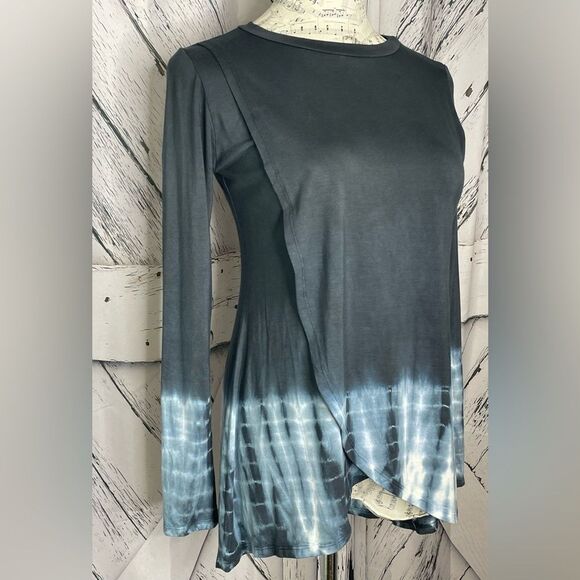 Go Couture Tie Dye Wrap Front Tunic Sweater NWT - Picture 2 of 6